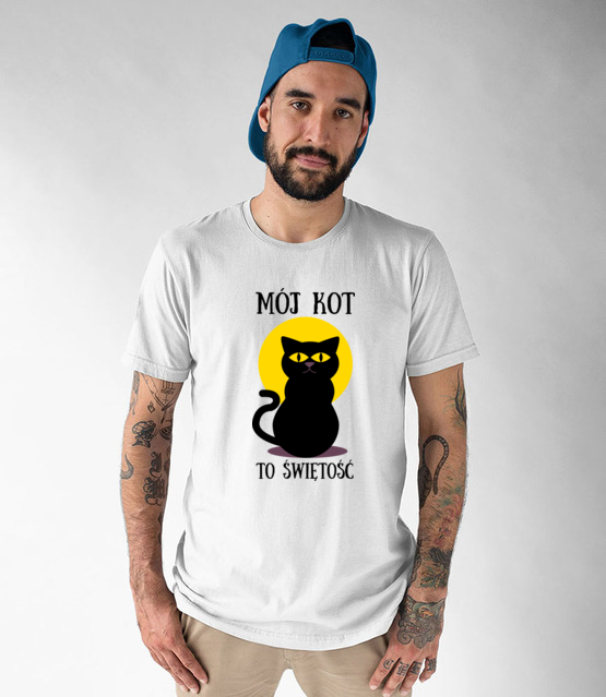 Bo do kota mozna miec dystans koszulka z nadrukiem milosnicy kotow mezczyzna jipi pl 1516 47