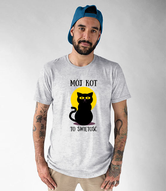 Bo do kota mozna miec dystans koszulka z nadrukiem milosnicy kotow mezczyzna jipi pl 1516 51