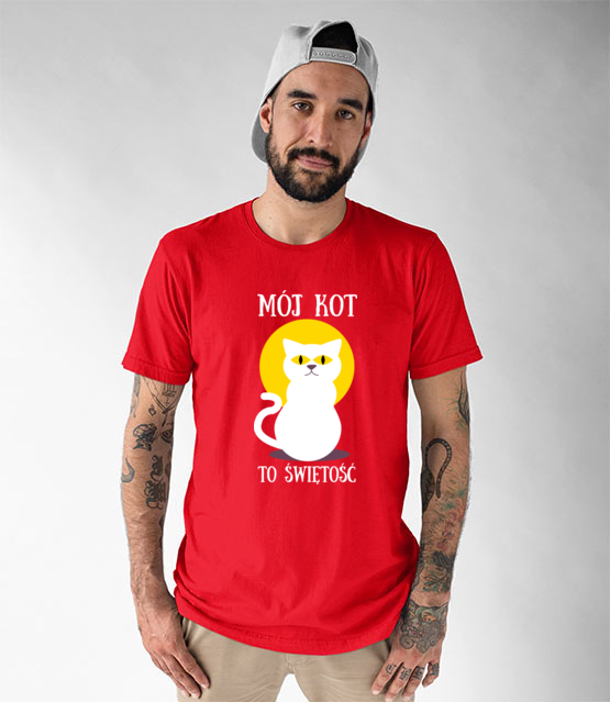 Bo do kota mozna miec dystans koszulka z nadrukiem milosnicy kotow mezczyzna jipi pl 1517 48