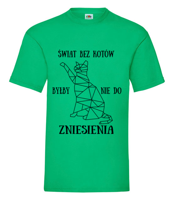 Swiat bez kotow koszulka z nadrukiem milosnicy kotow mezczyzna jipi pl 1527 186