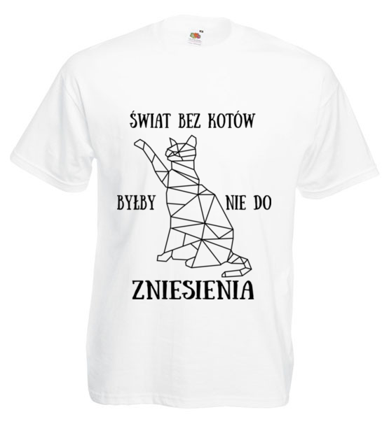 Swiat bez kotow koszulka z nadrukiem milosnicy kotow mezczyzna jipi pl 1527 2