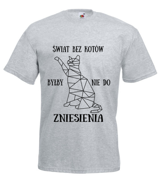 Swiat bez kotow koszulka z nadrukiem milosnicy kotow mezczyzna jipi pl 1527 6