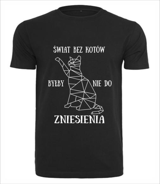 Swiat bez kotow koszulka z nadrukiem milosnicy kotow mezczyzna jipi pl 1528 1