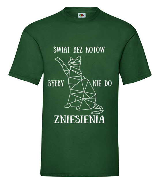 Swiat bez kotow koszulka z nadrukiem milosnicy kotow mezczyzna jipi pl 1528 188