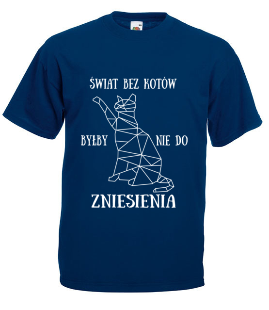 Swiat bez kotow koszulka z nadrukiem milosnicy kotow mezczyzna jipi pl 1528 3