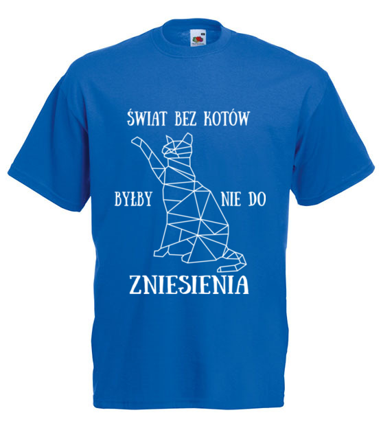 Swiat bez kotow koszulka z nadrukiem milosnicy kotow mezczyzna jipi pl 1528 5