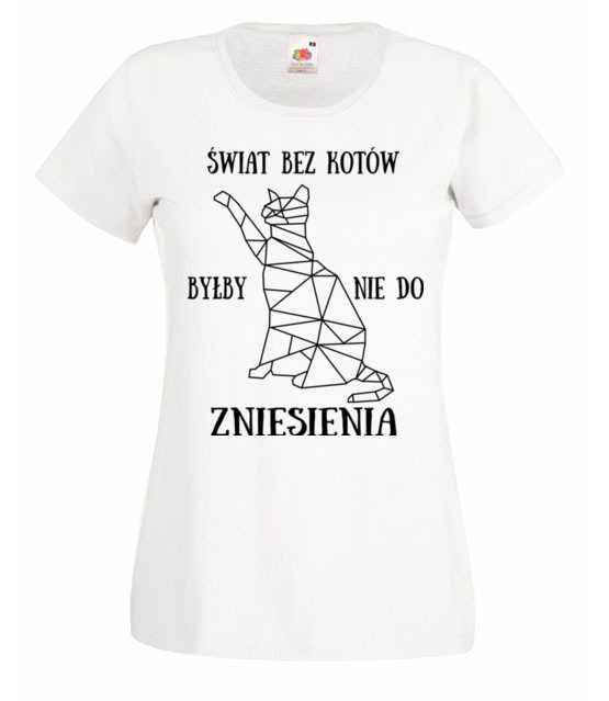 Swiat bez kotow koszulka z nadrukiem milosnicy kotow kobieta jipi pl 1527 58