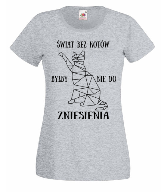 Swiat bez kotow koszulka z nadrukiem milosnicy kotow kobieta jipi pl 1527 63