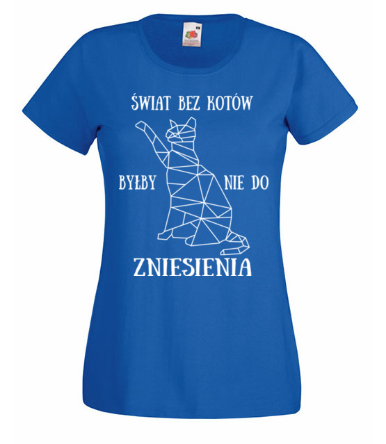 Swiat bez kotow koszulka z nadrukiem milosnicy kotow kobieta jipi pl 1528 61