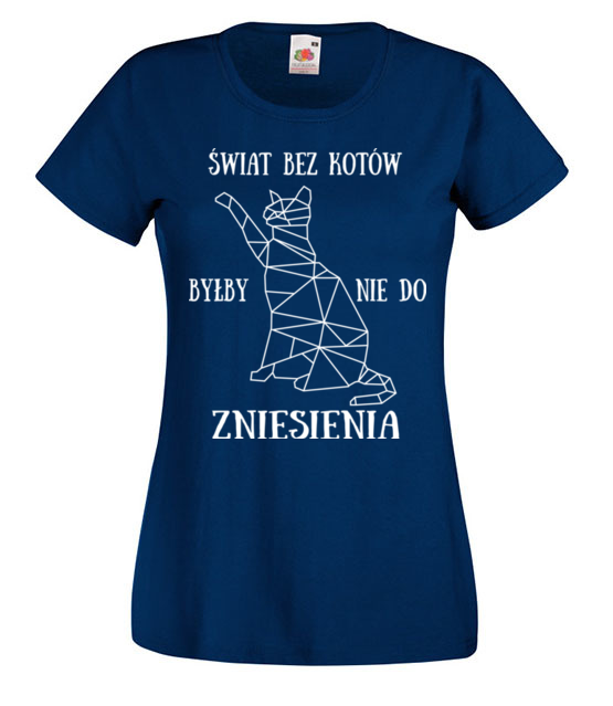 Swiat bez kotow koszulka z nadrukiem milosnicy kotow kobieta jipi pl 1528 62