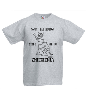 Świat bez kotów - Koszulka z nadrukiem - Miłośnicy kotów - Dziecięca