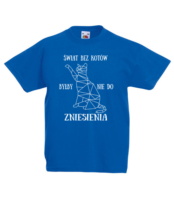 Swiat bez kotow koszulka z nadrukiem milosnicy kotow dziecko jipi pl 1528 85