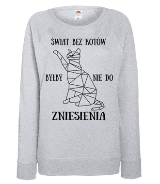 Świat bez kotów - Bluza z nadrukiem - Miłośnicy kotów - Damska