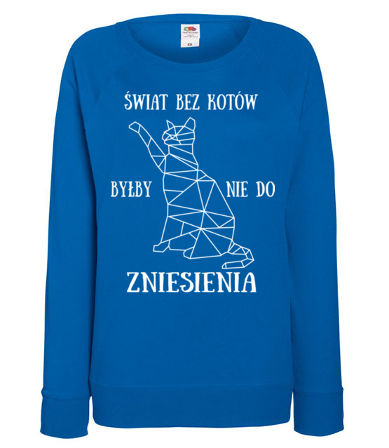 Swiat bez kotow bluza z nadrukiem milosnicy kotow kobieta jipi pl 1528 117