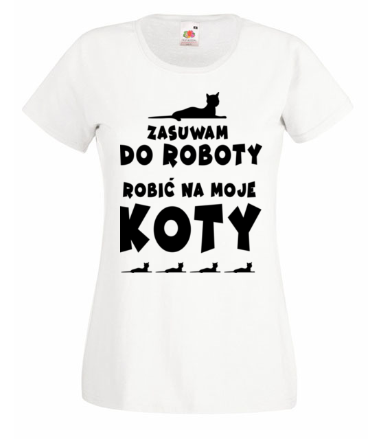 Ktos na koty musi robic koszulka z nadrukiem milosnicy kotow kobieta jipi pl 1531 58