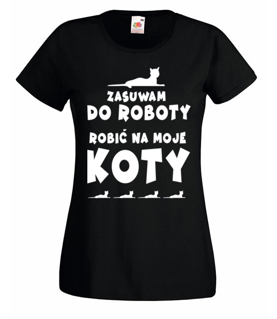 Ktos na koty musi robic koszulka z nadrukiem milosnicy kotow kobieta jipi pl 1532 59