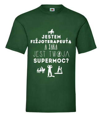 Super moc fizjoterapeuty - Koszulka z nadrukiem - Praca - Męska