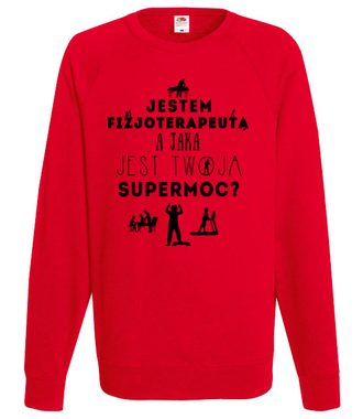 Supermoc fizjoterapeuty - Bluza z nadrukiem - Praca - Męska