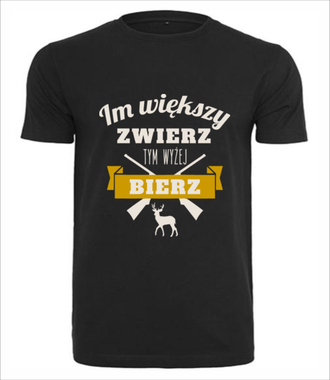 Im większy zwierz - Koszulka z nadrukiem - Praca - Męska