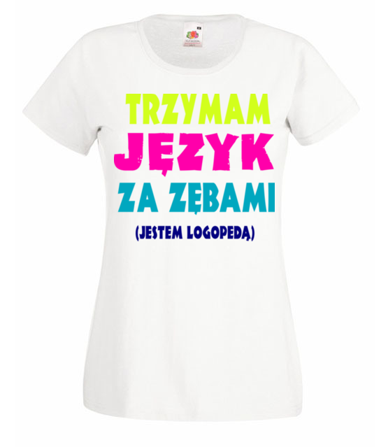 Jezyk za zebami koszulka z nadrukiem praca kobieta jipi pl 1569 58