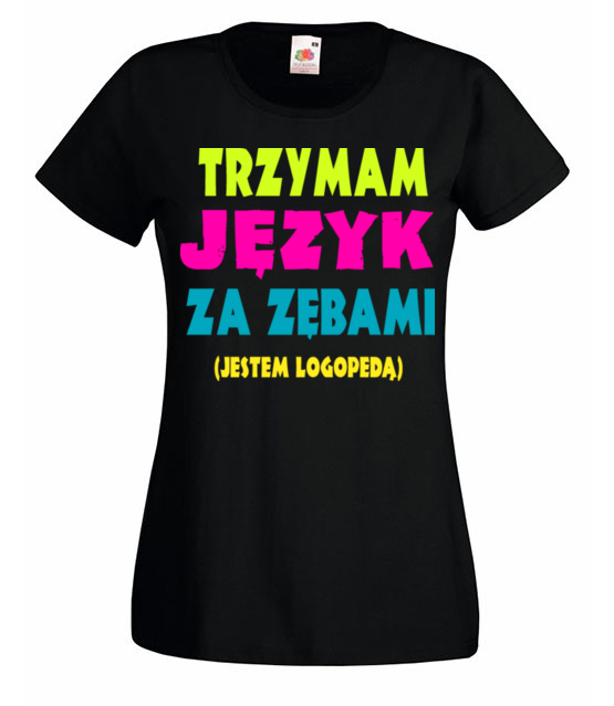 Jezyk za zebami koszulka z nadrukiem praca kobieta jipi pl 1570 59