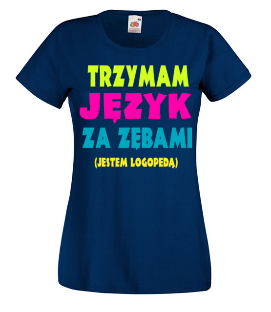 Jezyk za zebami koszulka z nadrukiem praca kobieta jipi pl 1570 62