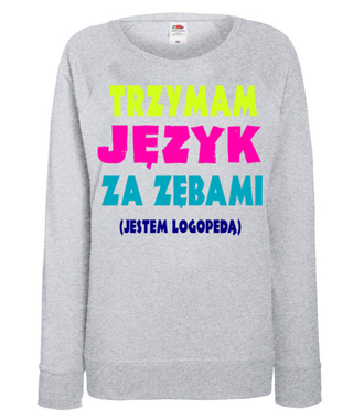 Język za zębami - Bluza z nadrukiem - Praca - Damska