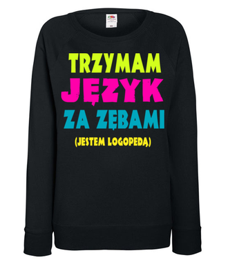 Język za zębami - Bluza z nadrukiem - Praca - Damska