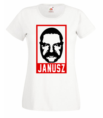 Wąsaty Janusz patriotyczny - Koszulka z nadrukiem - Śmieszne - Damska