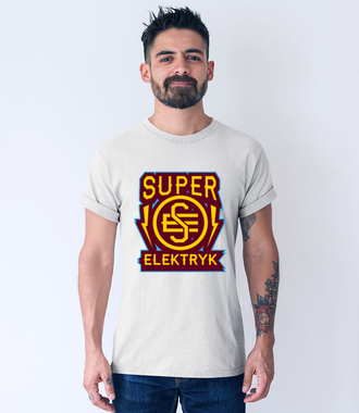 Super elektryka, prąd nie dotyka - Koszulka z nadrukiem - Praca - Męska
