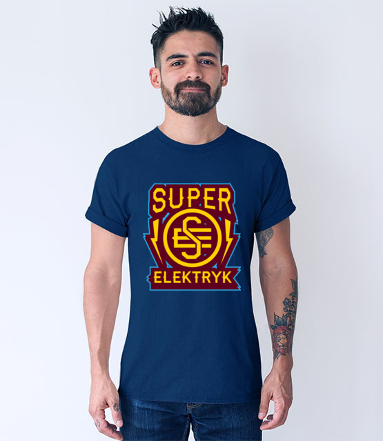 Super elektryka prad nie dotyka koszulka z nadrukiem praca mezczyzna jipi pl 1631 56