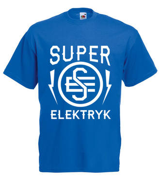 Super elektryk to super bohater - Koszulka z nadrukiem - Praca - Męska