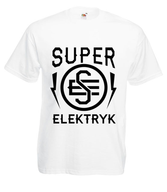 Super elektryk to super bohater - Koszulka z nadrukiem - Praca - Męska