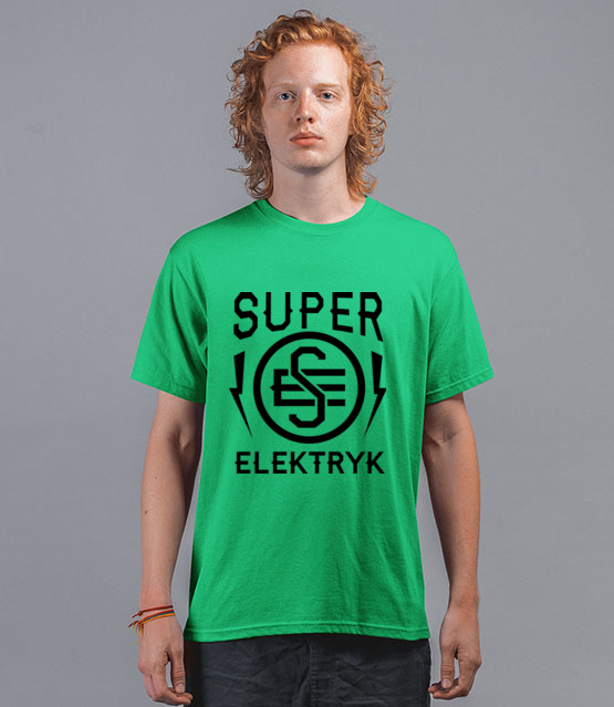 Super elektryk to super bohater koszulka z nadrukiem praca mezczyzna jipi pl 1632 194