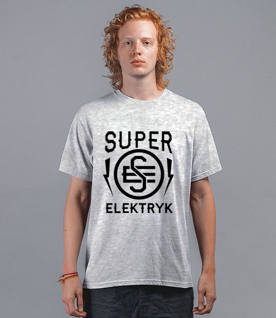 Super elektryk to super bohater koszulka z nadrukiem praca mezczyzna jipi pl 1632 45