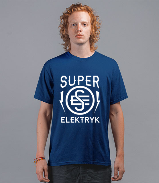 Super elektryk to super bohater koszulka z nadrukiem praca mezczyzna jipi pl 1633 44