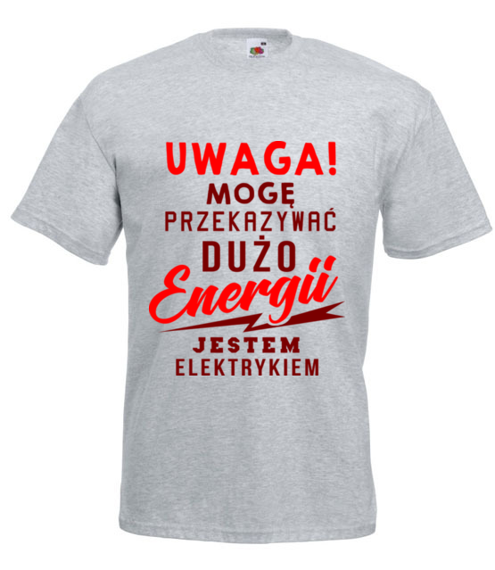 Przekazujemy duzo energii koszulka z nadrukiem praca mezczyzna jipi pl 1634 6