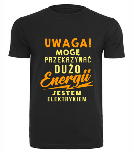Przekazujemy duzo energii koszulka z nadrukiem praca mezczyzna jipi pl 1635 1