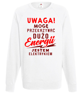 Przekazujemy dużo energii - Bluza z nadrukiem - Praca - Męska