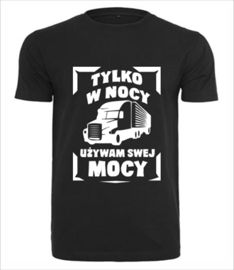 Pod osłoną nocy - Koszulka z nadrukiem - dla kierowcy ciężarówki - Męska