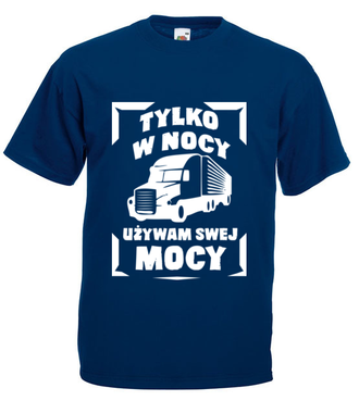Pod osłoną nocy - Koszulka z nadrukiem - dla kierowcy ciężarówki - Męska