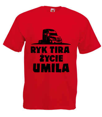 Ryk tira życie umila - Koszulka z nadrukiem - dla kierowcy ciężarówki - Męska