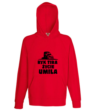 Ryk tira życie umila - Bluza z nadrukiem - dla kierowcy ciężarówki - Męska z kapturem