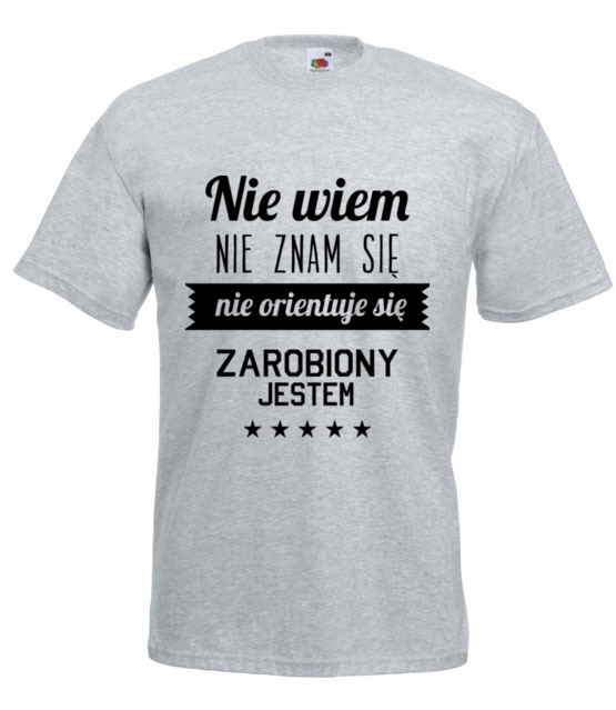 Stary tekst na nowej koszulce koszulka z nadrukiem smieszne mezczyzna jipi pl 1662 6