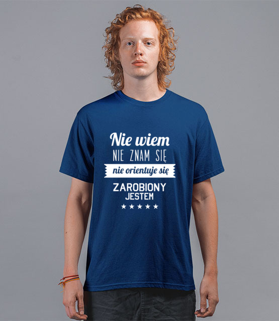 Stary tekst na nowej koszulce koszulka z nadrukiem smieszne mezczyzna jipi pl 1663 44