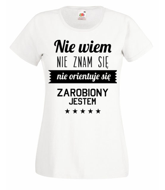 Stary tekst na nowej koszulce koszulka z nadrukiem smieszne kobieta jipi pl 1662 58