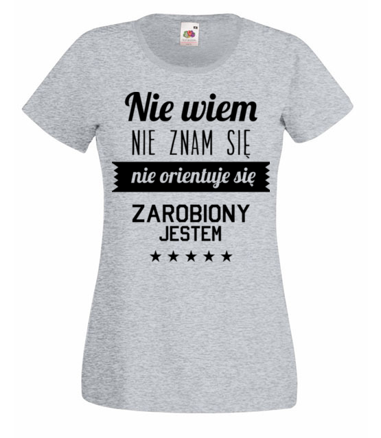 Stary tekst na nowej koszulce koszulka z nadrukiem smieszne kobieta jipi pl 1662 63