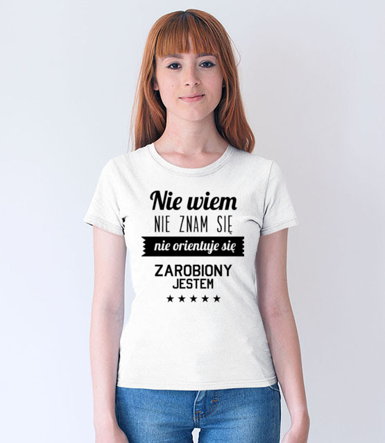 Stary tekst na nowej koszulce koszulka z nadrukiem smieszne kobieta jipi pl 1662 65