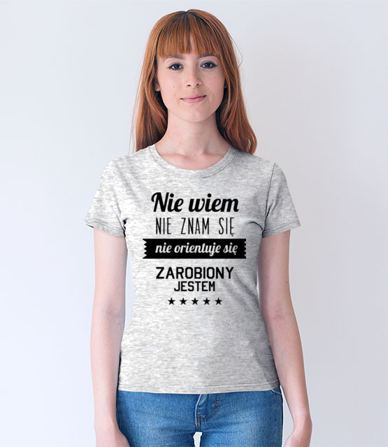 Stary tekst na nowej koszulce koszulka z nadrukiem smieszne kobieta jipi pl 1662 69