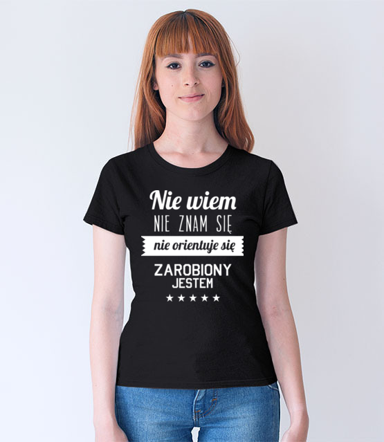 Stary tekst na nowej koszulce koszulka z nadrukiem smieszne kobieta jipi pl 1663 64